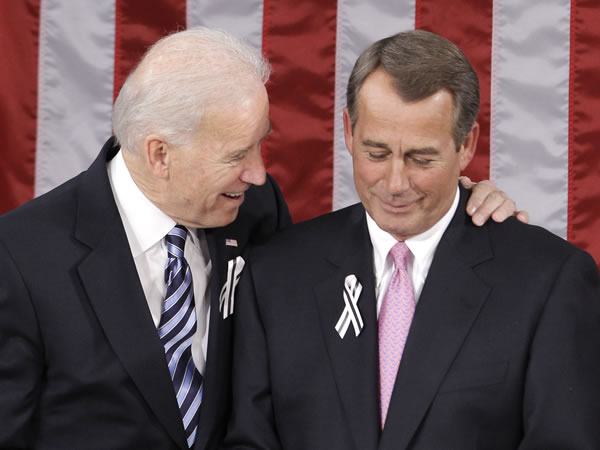 Vice President Joe Biden talks with House...
