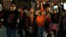 Giants fans cheer in front of AT&T Park for Fan Fest