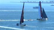 The big 72-foot yachts were out practicing one day after dozens of new safety recommendations were proposed.