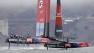 Emirates Team New Zealand foils before the start of their Americas Cup challenger series sailing race against Luna Rossa Challenge of Italy Tuesday, July 23, 2013, in San Francisco. Emirates Team New Zealand won the race.