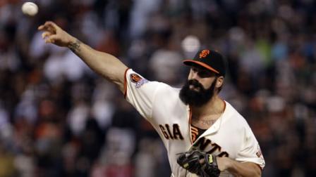 In this June 12, 2011, file photo, San Francisco Giants Brian Wilson works against the Cincinnati Reds during the ninth inning of a baseball game in San Francisco. (AP Photo/Ben Margot, File)