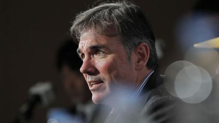 Oakland Athletics General Manager Billy Beane speaks during a news conference Saturday, March 24, 2012.