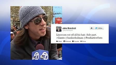 Tim Lincecum and a tweet saying he cut his hair