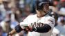 San Francisco Giants Gregor Blanco, right, drives in three runs with a bases-loaded double