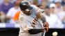 San Francisco Giants Pablo Sandoval hits an RBI single against the Colorado Rockies