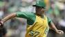 Oakland Athletics Tommy Milone works against the Los Angeles Angels in the first inning of a baseball game Saturday, July 27, 2013, in Oakland, Calif. (AP Photo/Ben Margot)