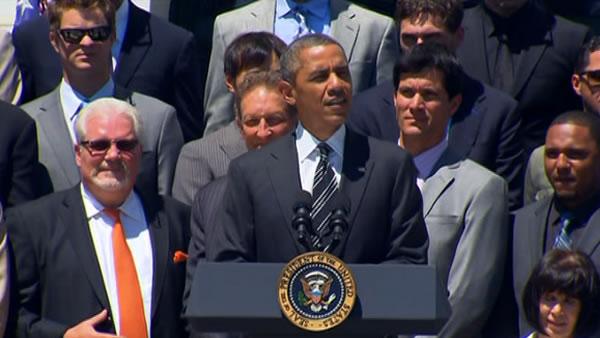 Presidents Barack honors the 2012 World Series champion San Francisco Giants.