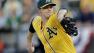 Oakland Athletics starting pitcher Sonny Gray delivers a pitch in the first inning in Game 2 of an ALDS game