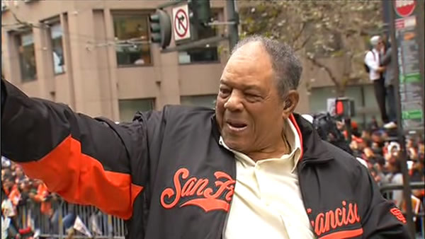 Willie Mays at the SF Giants World Series parade
