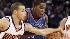 Golden State Warriors Stephen Curry, left, strips the ball from Oklahoma City Thunders Kevin Durant.