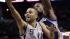 San Antonio Spurs Tony Parker (9), of France, shoots as Memphis Grizzlies Tony Allen, right, reached over to defend him during the first half in Game 1