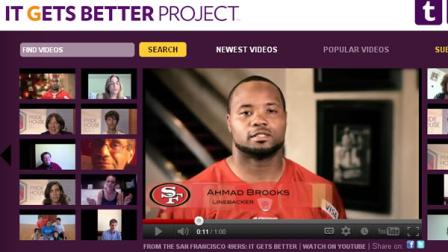 The San Francisco 49ers have become the first NFL team to release an anti-gay bullying video for the national It Gets Better campaign (Photo courtesy SF 49ers)