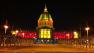 San Francisco City Hall lit up in red and gold in honor of the 49ers.