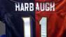 HarBowl jersey from when Jim and John Harbough faced each other for the first time as NFL coaches.