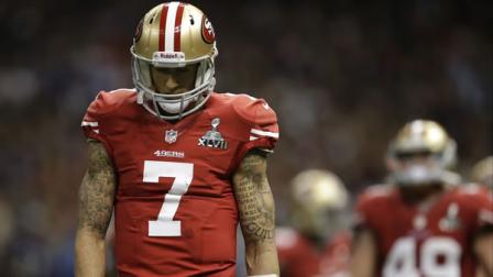 San Francisco 49ers quarterback Colin Kaepernick (7) reacts after throwing an incomplete pass during the second half of the NFL Super Bowl XLVII football game against the Baltimore Ravens, Sunday, Feb. 3, 2013, in New Orleans. The Ravens won 34-31. (AP Photo/Evan Vucci)