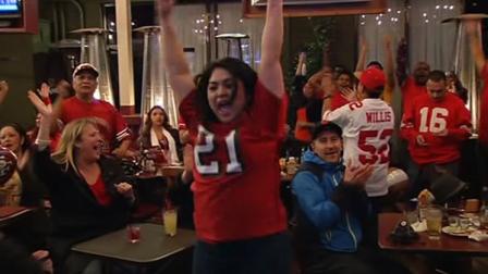 Fans gathered at bars like Britannia Arms to watch in disbelief as the 49ers struggled during the first half of the game and then the electric, post power outage second half as the team fell just a few points short of victory.