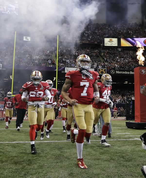San Francisco 49ers quarterback Colin Kaepernick...