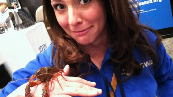 Katie Marzullo and her new friend Herman