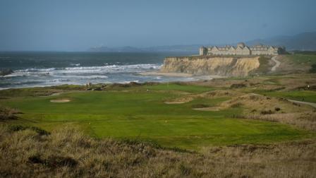 Looking north to 16, 17, and 18. The final stretch makes this most memorable golf course.