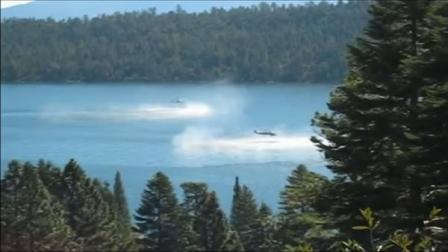 We now know why two Navy helicopters were hovering so low over Lake Tahoe this fall.