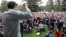 Student David Buscho, 22, speaks to the crowd during a rally on the University of California, Davis campus in Davis, Calif., Monday, Nov. 21, 2011 after police pepper-sprayed peaceful demonstrators during a protest on Friday.