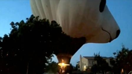 A hot-air balloon crash landing in a residential area in San Diego County.