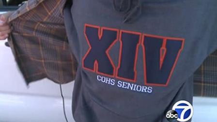 Parents in Elk Grove are upset after it was revealed that Roman numerals on a senior class sweatshirt have ties to a Northern California gang.