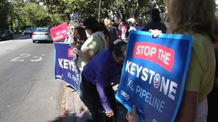 Protest groups against the Keystone XL Pipeline project plan on rallying outside Facebooks shareholders meeting Millbrae Tuesday.