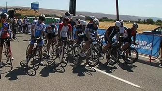 Cyclist in San Jose take part in Amgen Tour of California
