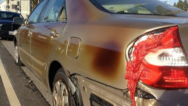 The fire was so hot that it melted nearby cars.