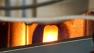 Flames from a working heater