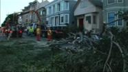 High winds knock over trees in San Francisco.