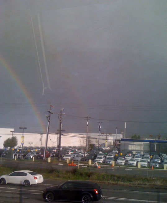 Double rainbow spotted from Dublin BART