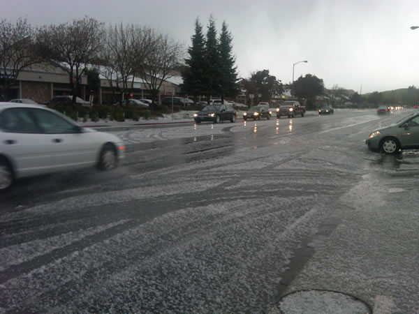 An isolated thunderstorm brings a mix of hail...