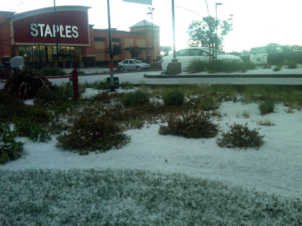 An isolated thunderstorm brings a mix of hail...