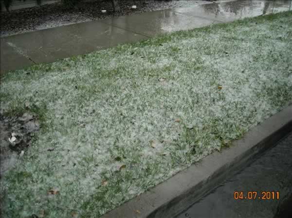 An isolated thunderstorm brings a mix of hail...