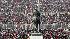 Huge crowds gather on the National Mall in...