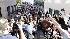 A crowd gathers at the UCLA Medical Center,...