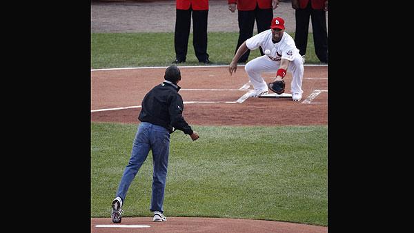Obama just a little short of a perfect first pitch. Well give it to him.