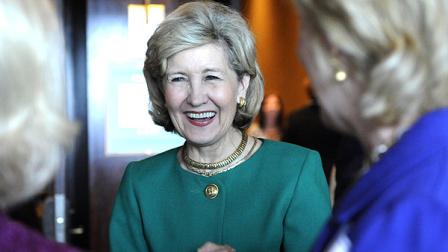 U.S. Sen. Kay Bailey Hutchison (R-TX) greets supporters at a campaign luncheon Wednesday, Oct. 14, 2009 in Houston. (AP Photo/Pat Sullivan)