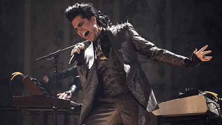 Adam Lambert, performs during the closing act of the 37th Annual American Music Awards on Sunday, Nov. 22, 2009, in Los Angeles. (AP Photo/Matt Sayles)