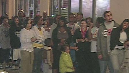 Some wanting a particular pair of new shoes waited for hours for their chance to get a pair overnight.