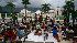Survivors camp gather outside Haitis National...