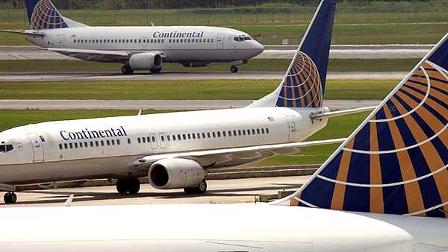 Continental Airlines, based in Houston, said that paying
passengers flew 6.98 billion miles in January 2010, up from 6.43 billion
miles in January 2009