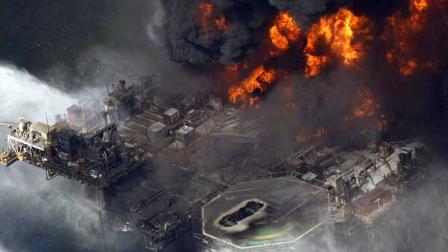In this aerial photo taken in the Gulf of Mexico more than 50 miles southeast of Venice on Louisianas tip, the Deepwater Horizon oil rig is seen burning Wednesday, April 21, 2010. (AP Photo/Gerald Herbert)