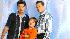 Charlie Sheen, left, Angus T. Jones, center, and...