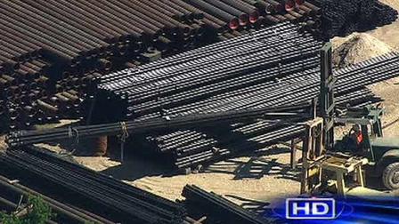 A worker was injured after he was trapped under some pipes in an industrial accident near Sheldon.