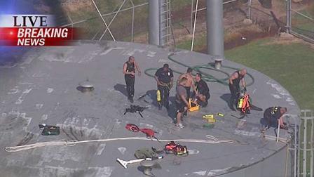 Dive teams recovered the body of the worker who had become trapped in the water tank