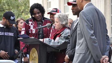 Images of the rally at City Hall for the newly crowned SWAC Champions, the Texas Southern University Tigers.