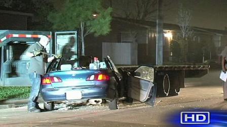 At least one person was injured in an accident involving a trailer bed.